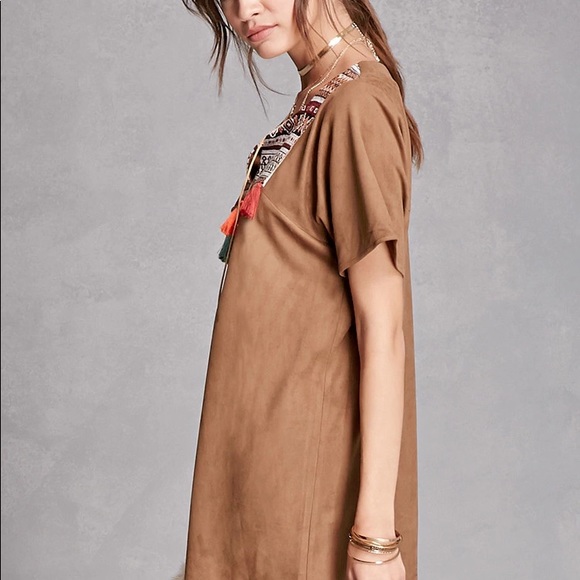 Suede Embellished Mini Dress - Picture 4 of 6